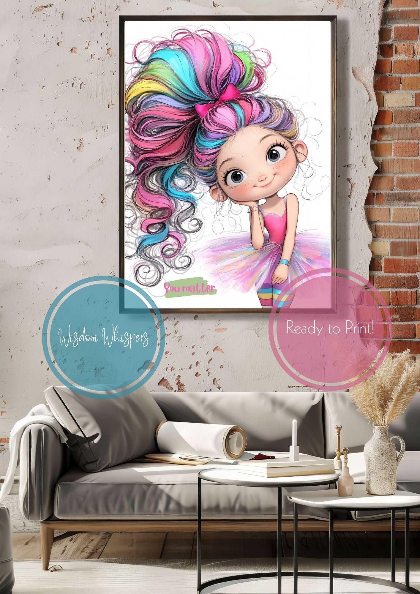 Graceful Ballerina Wall Prints – Empowering Digital Art for Kids