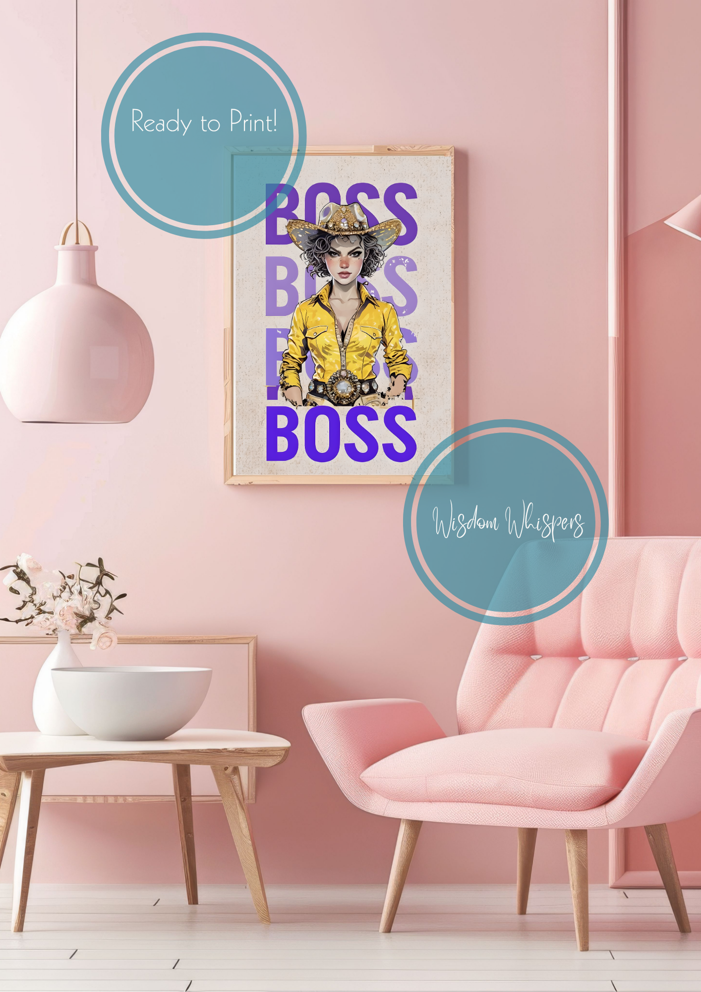π Boss Cowgirl Digital Print β Empowering Poster for Kids β 1 Cowgirl Affirmation Poster in Bold, Vibrant Colour