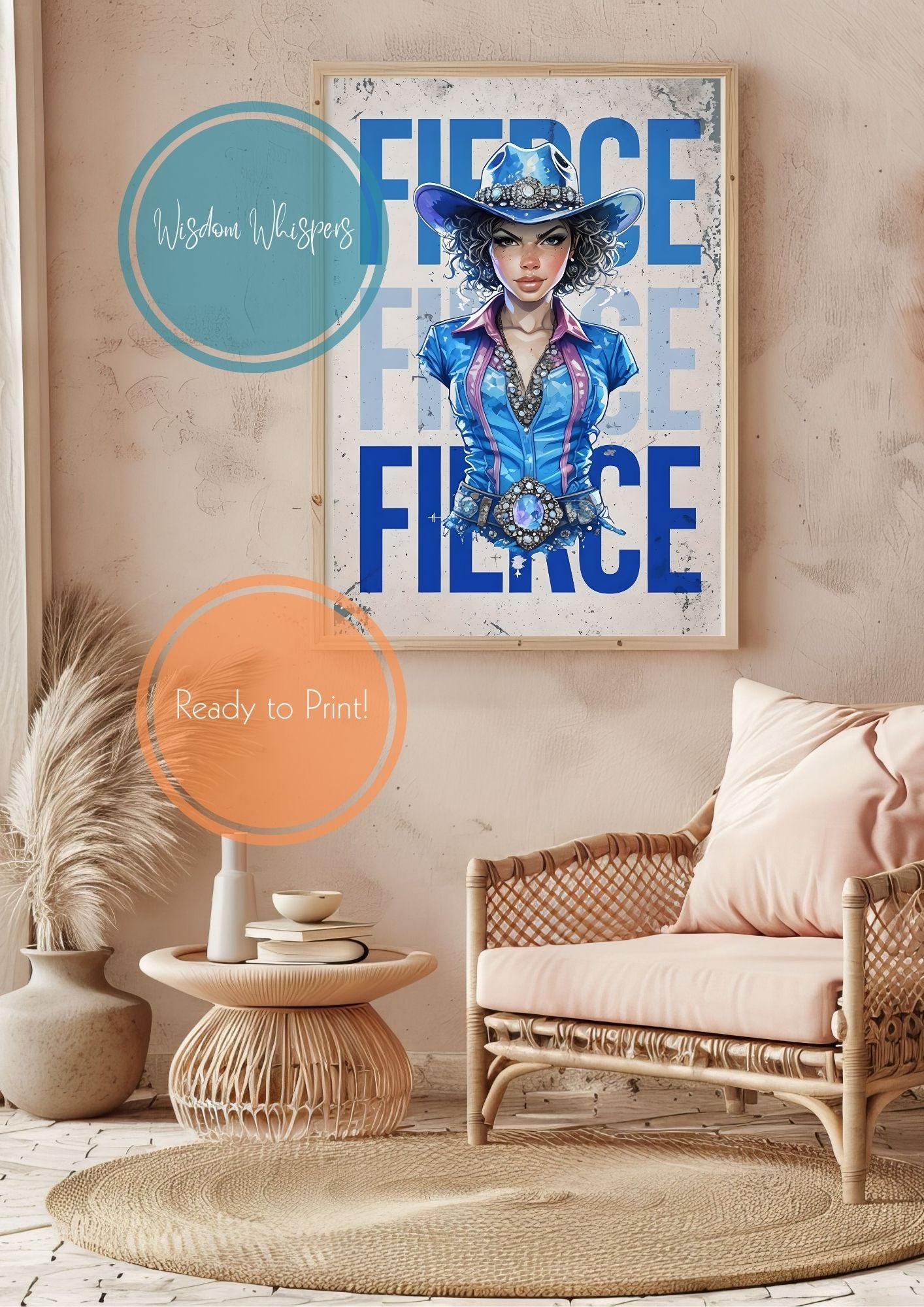 Fierce Cowgirl Printable Wall Art – Digital Download
