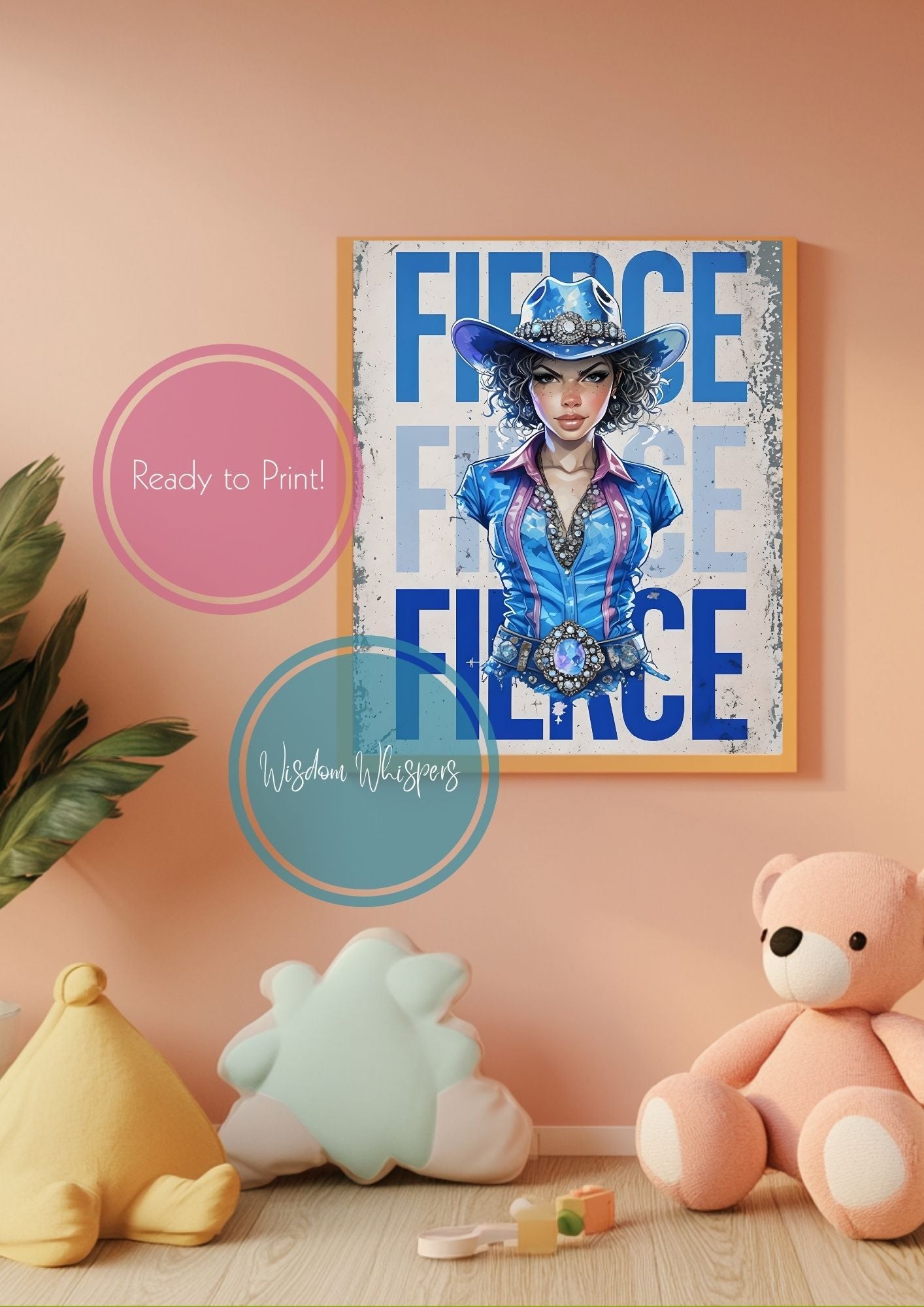 Fierce Cowgirl Printable Wall Art – Digital Download