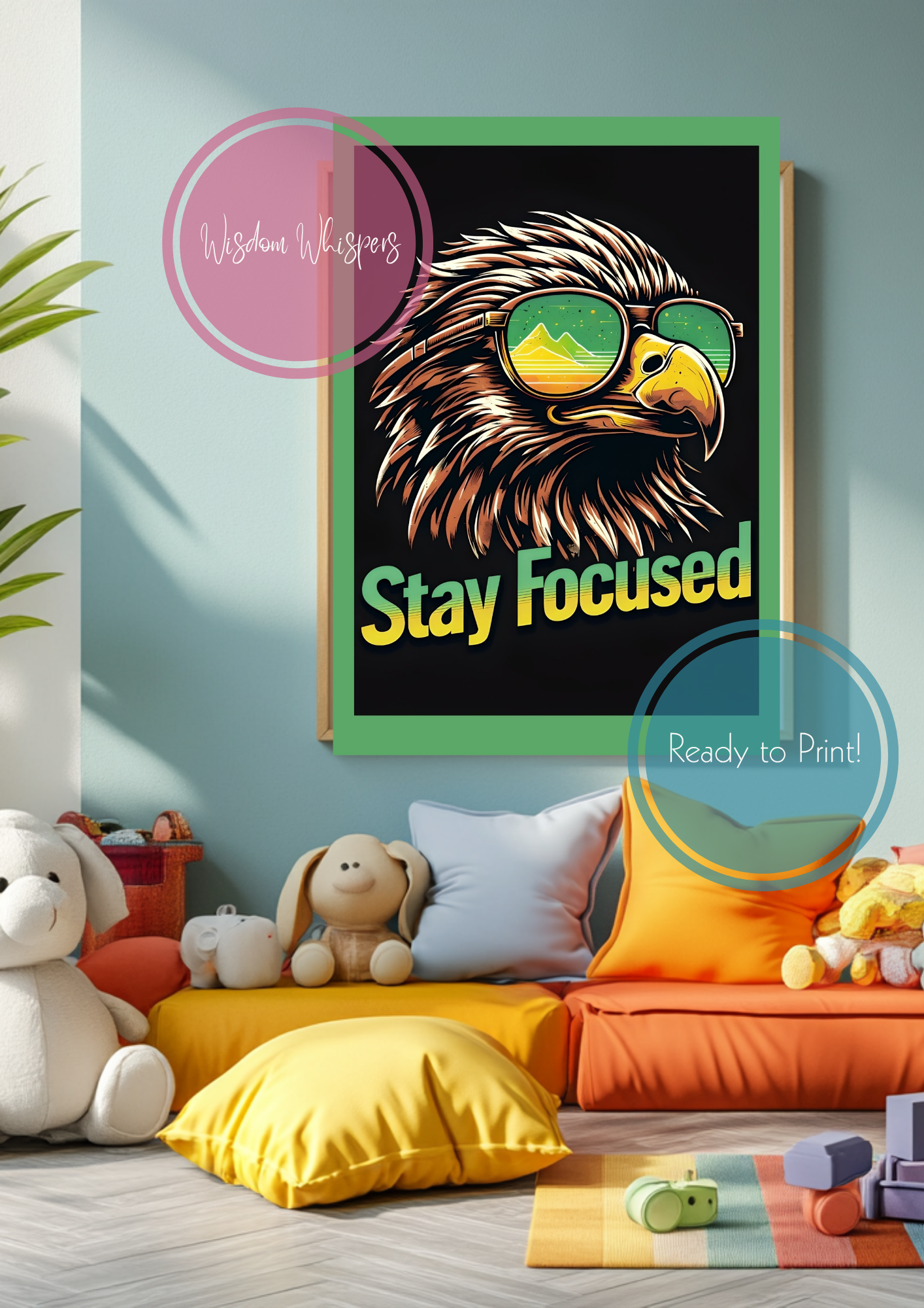 Set of 6 Retro Animals with Oversized Sunglasses Quote Prints