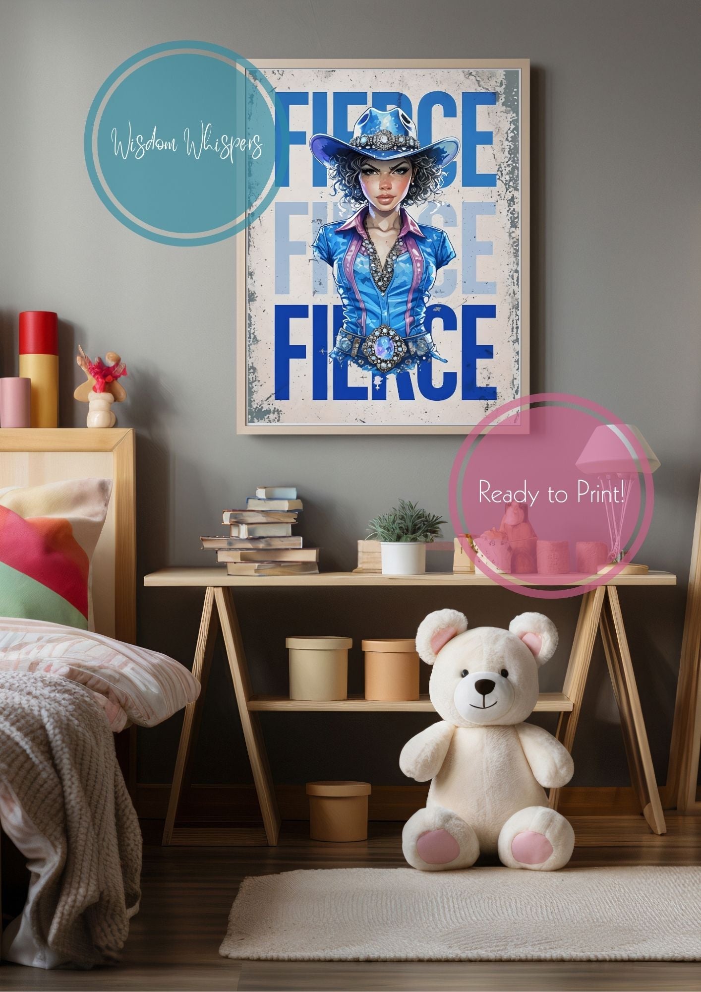 Fierce Cowgirl Printable Wall Art – Digital Download