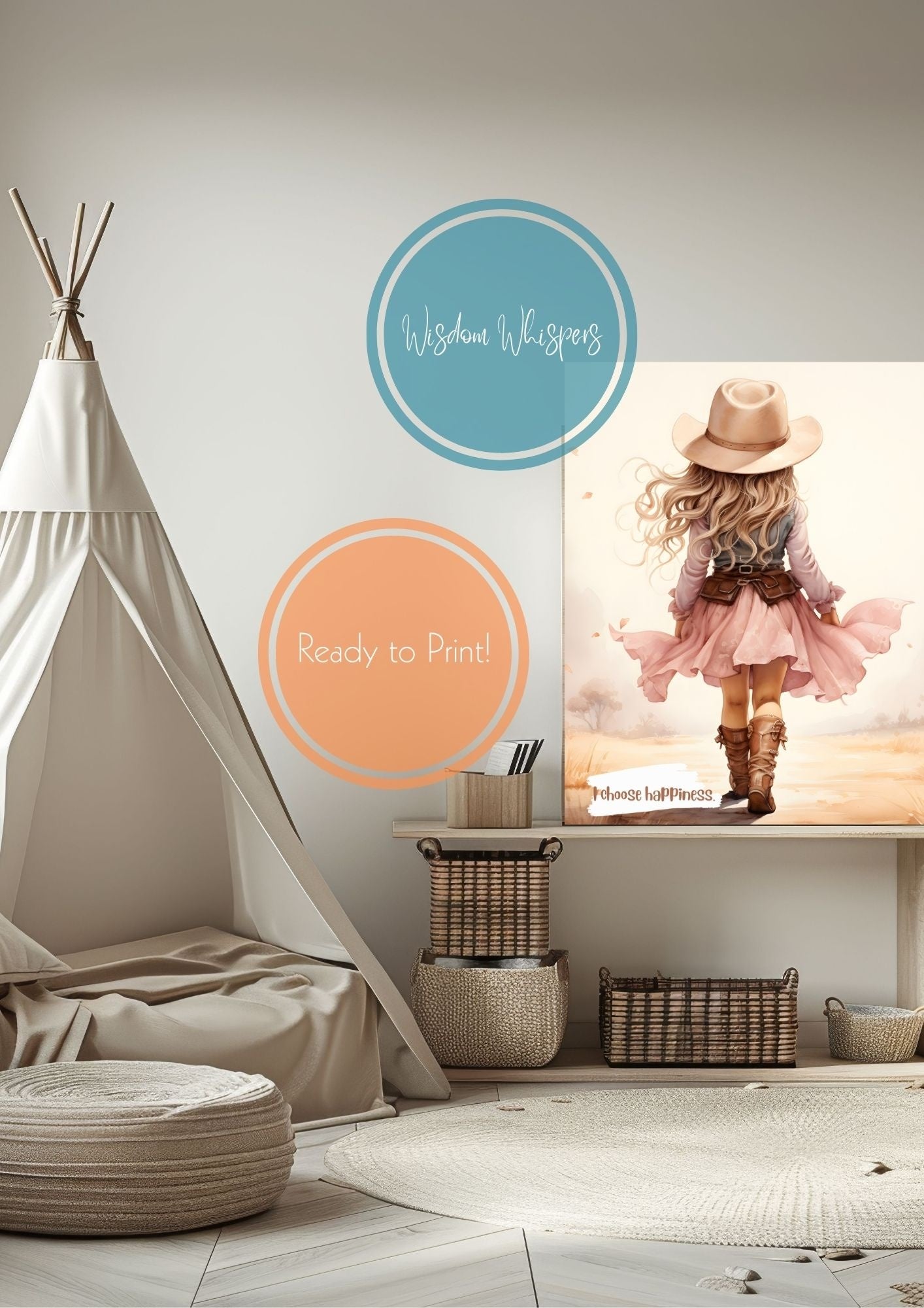 Cowgirl Vibes – Positive Affirmation Prints for Brave Little Hearts