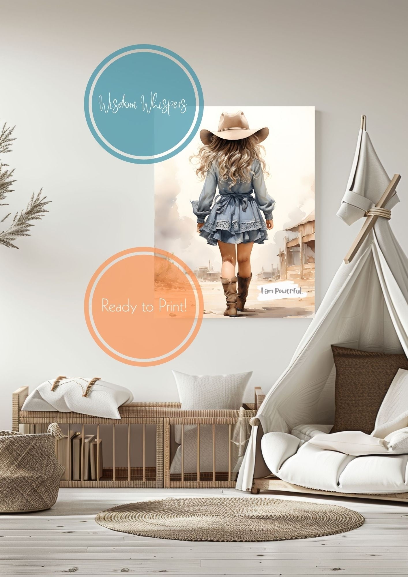 Cowgirl Vibes – Positive Affirmation Prints for Brave Little Hearts