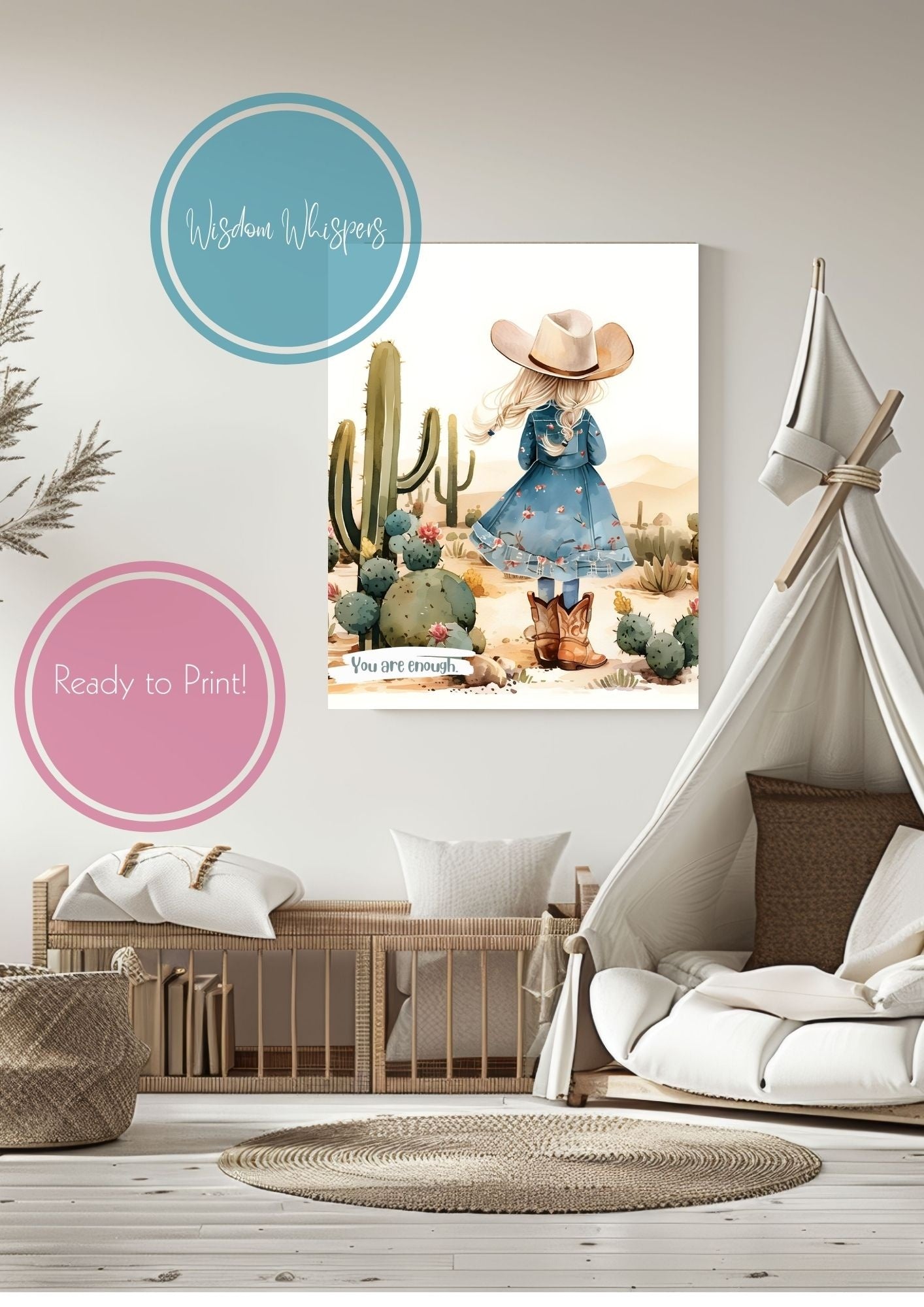 Cowgirl Vibes – Positive Affirmation Prints for Brave Little Hearts