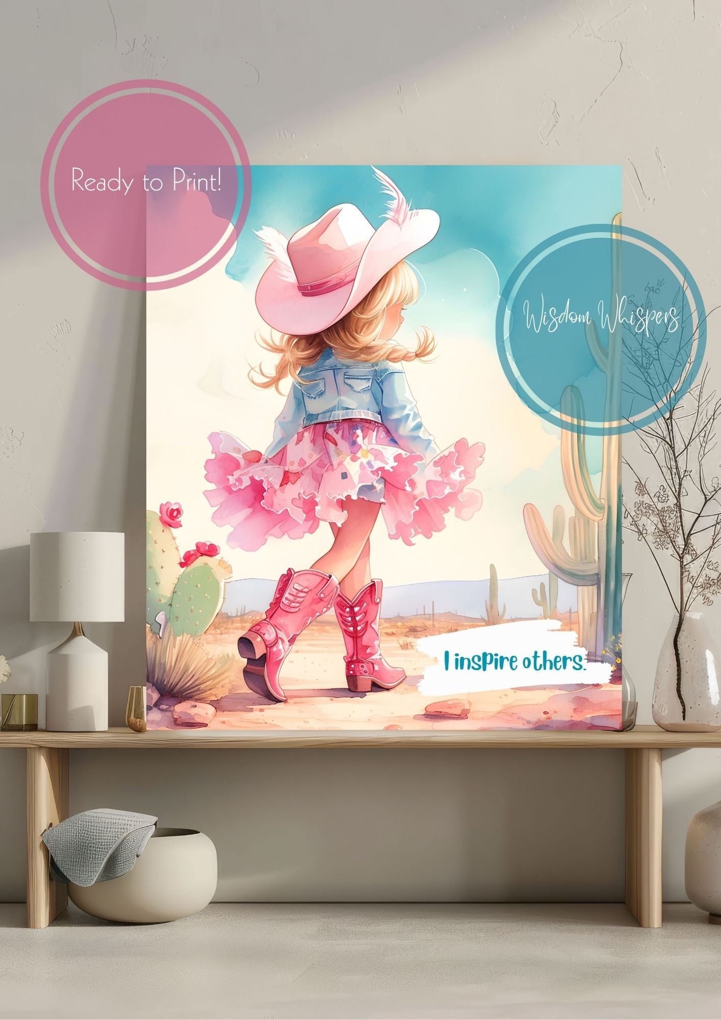 Cowgirl Vibes – Positive Affirmation Prints for Brave Little Hearts