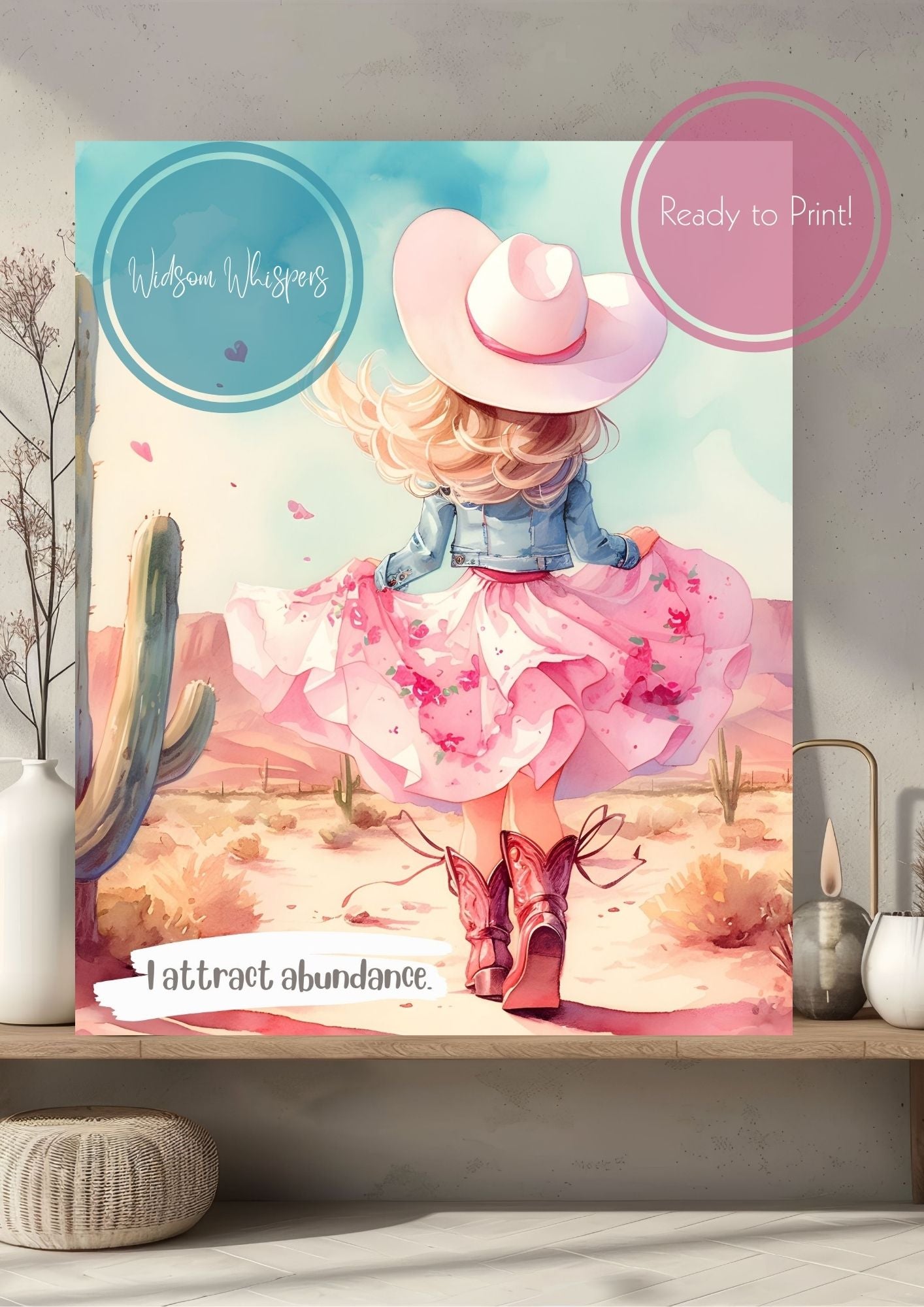 Cowgirl Vibes – Positive Affirmation Prints for Brave Little Hearts