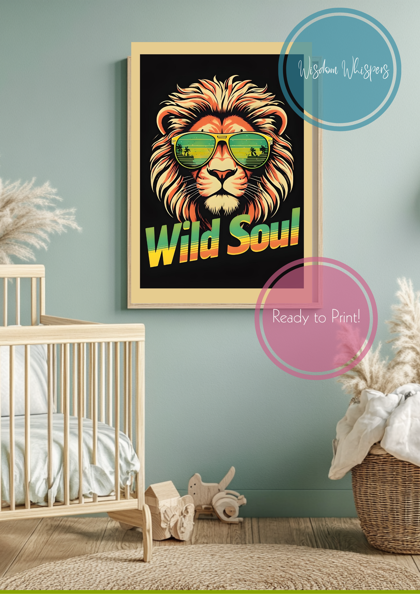 Set of 6 Retro Animals with Oversized Sunglasses Quote Prints