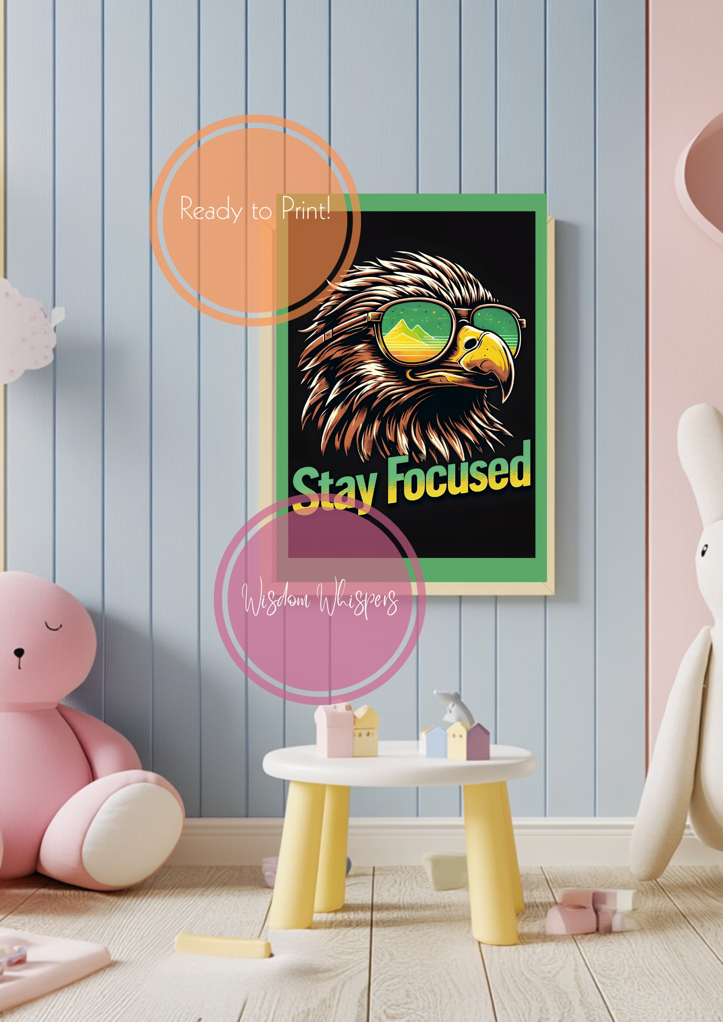 Set of 6 Retro Animals with Oversized Sunglasses Quote Prints