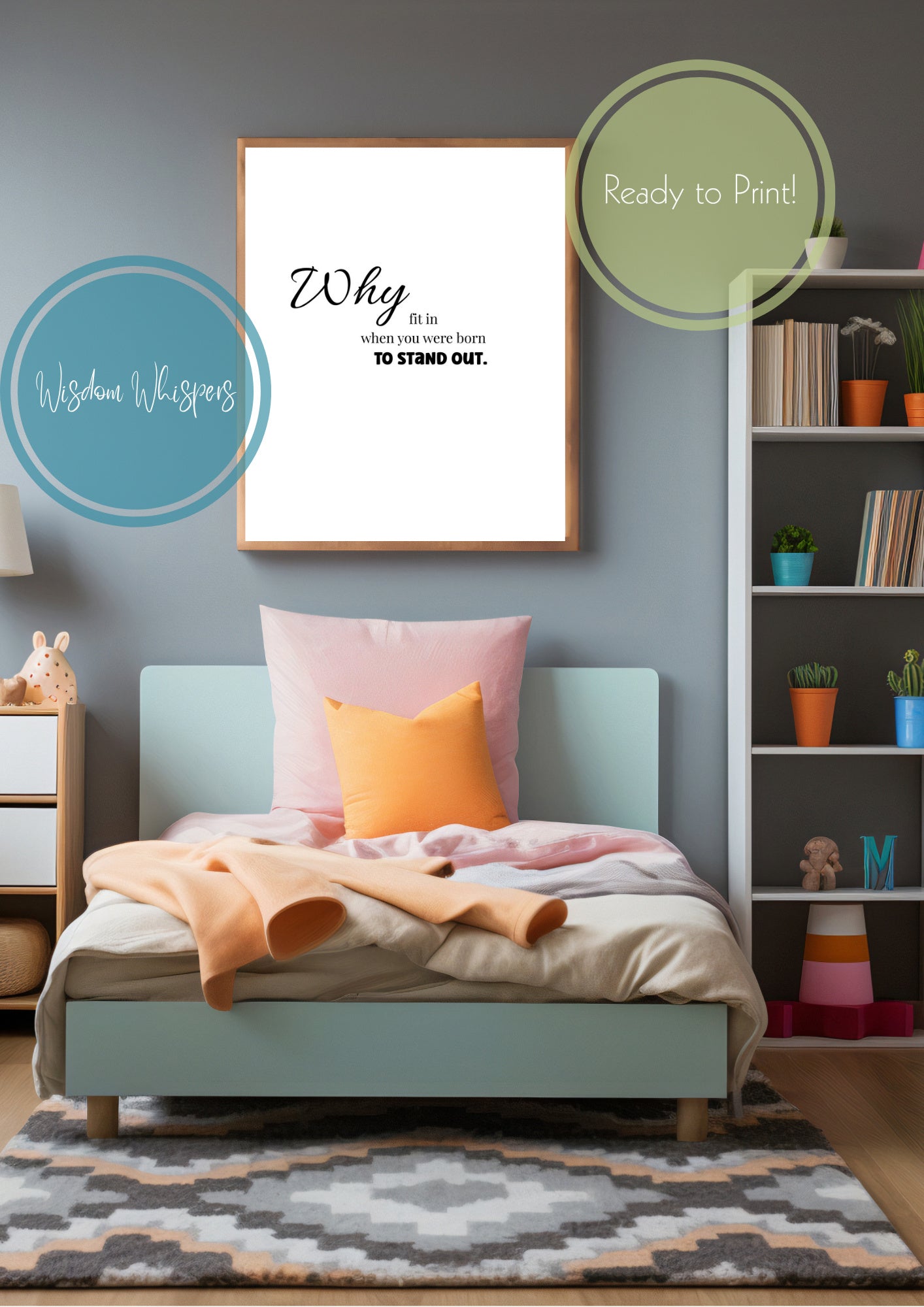 Kids Inspirational Wall Art Set – 11 Printable Motivational Posters for Bedrooms or Classrooms