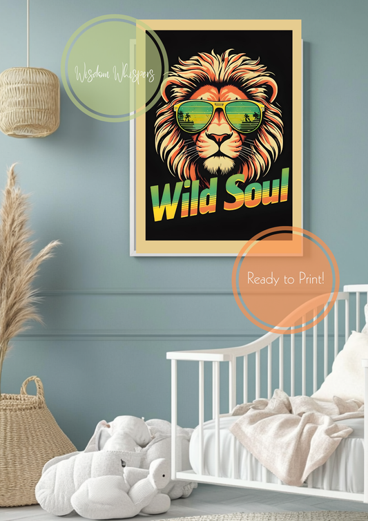 Set of 6 Retro Animals with Oversized Sunglasses Quote Prints
