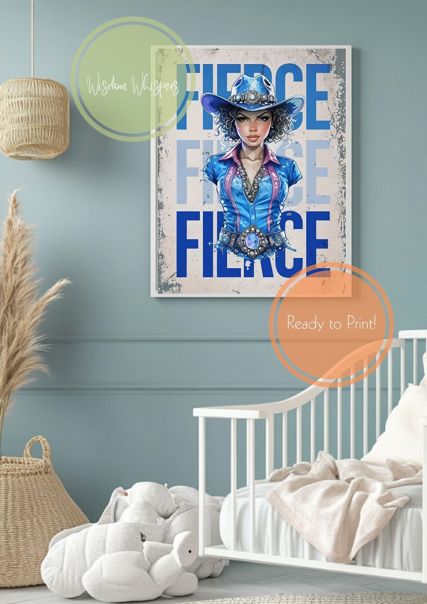 Fierce Cowgirl Printable Wall Art – Digital Download