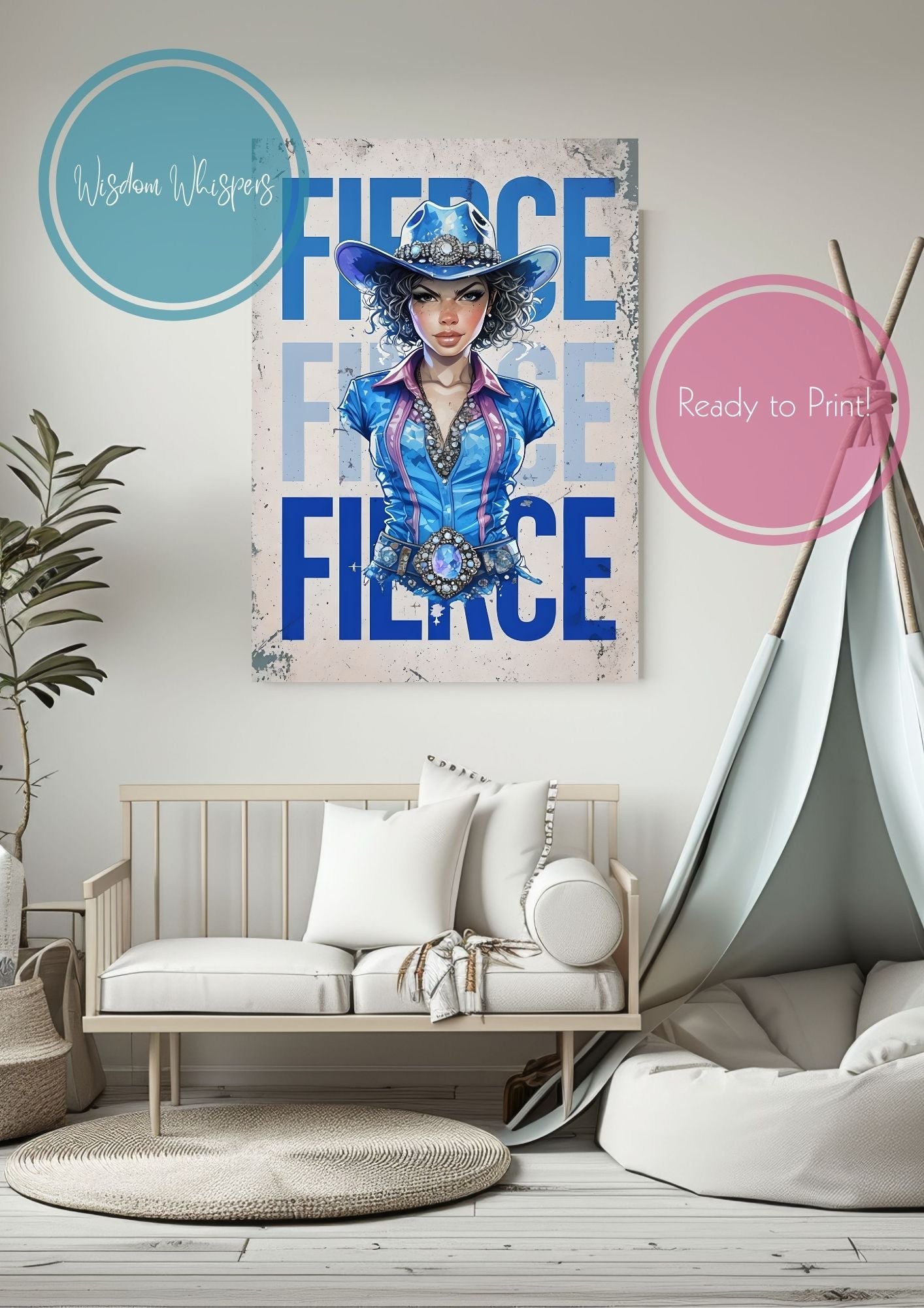 Fierce Cowgirl Printable Wall Art – Digital Download
