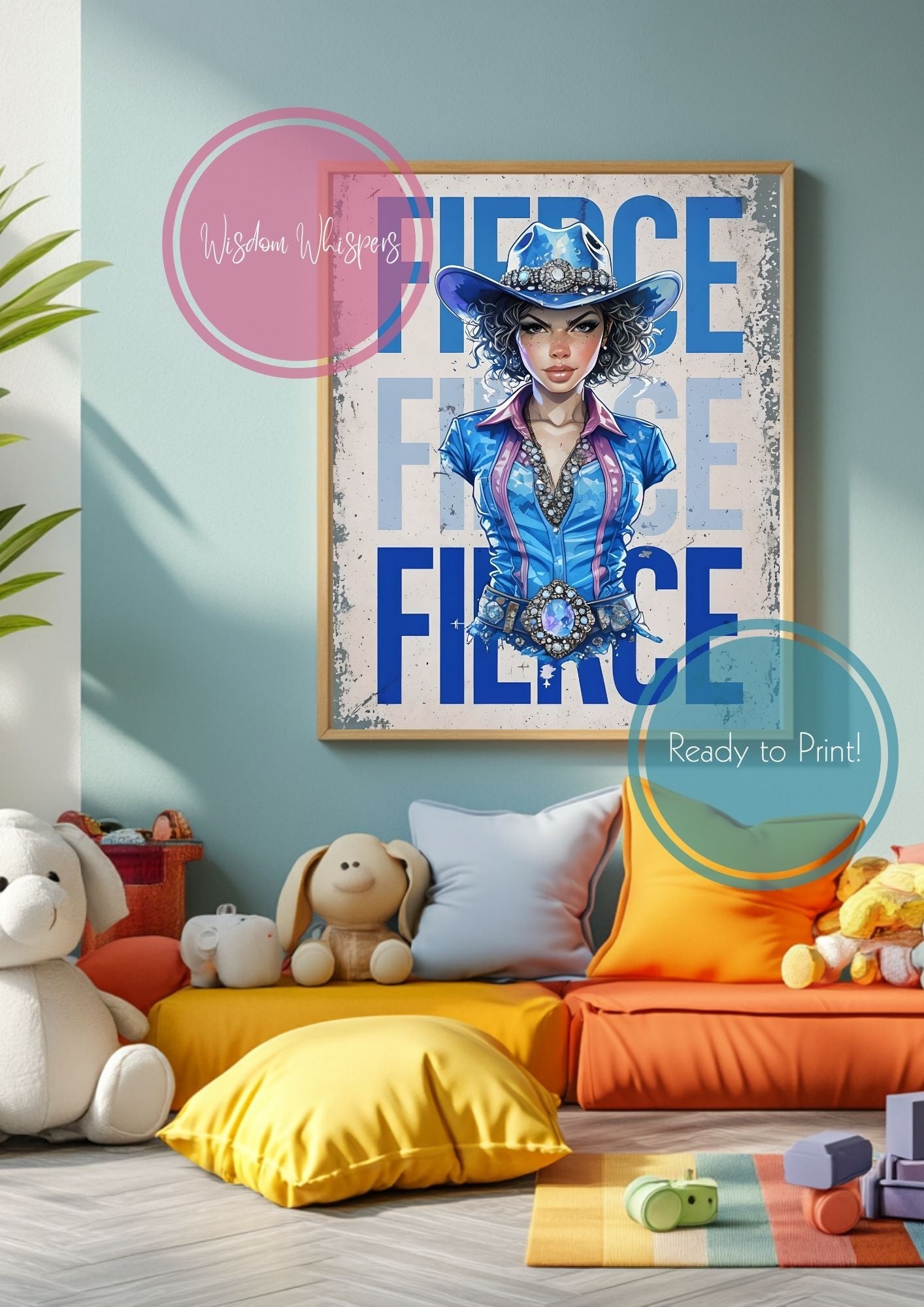 Fierce Cowgirl Printable Wall Art – Digital Download