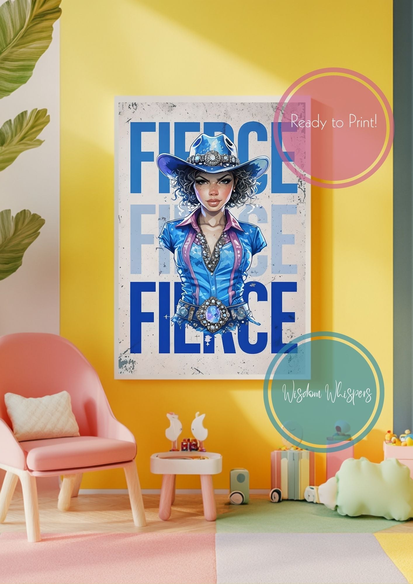 Fierce Cowgirl Printable Wall Art – Digital Download