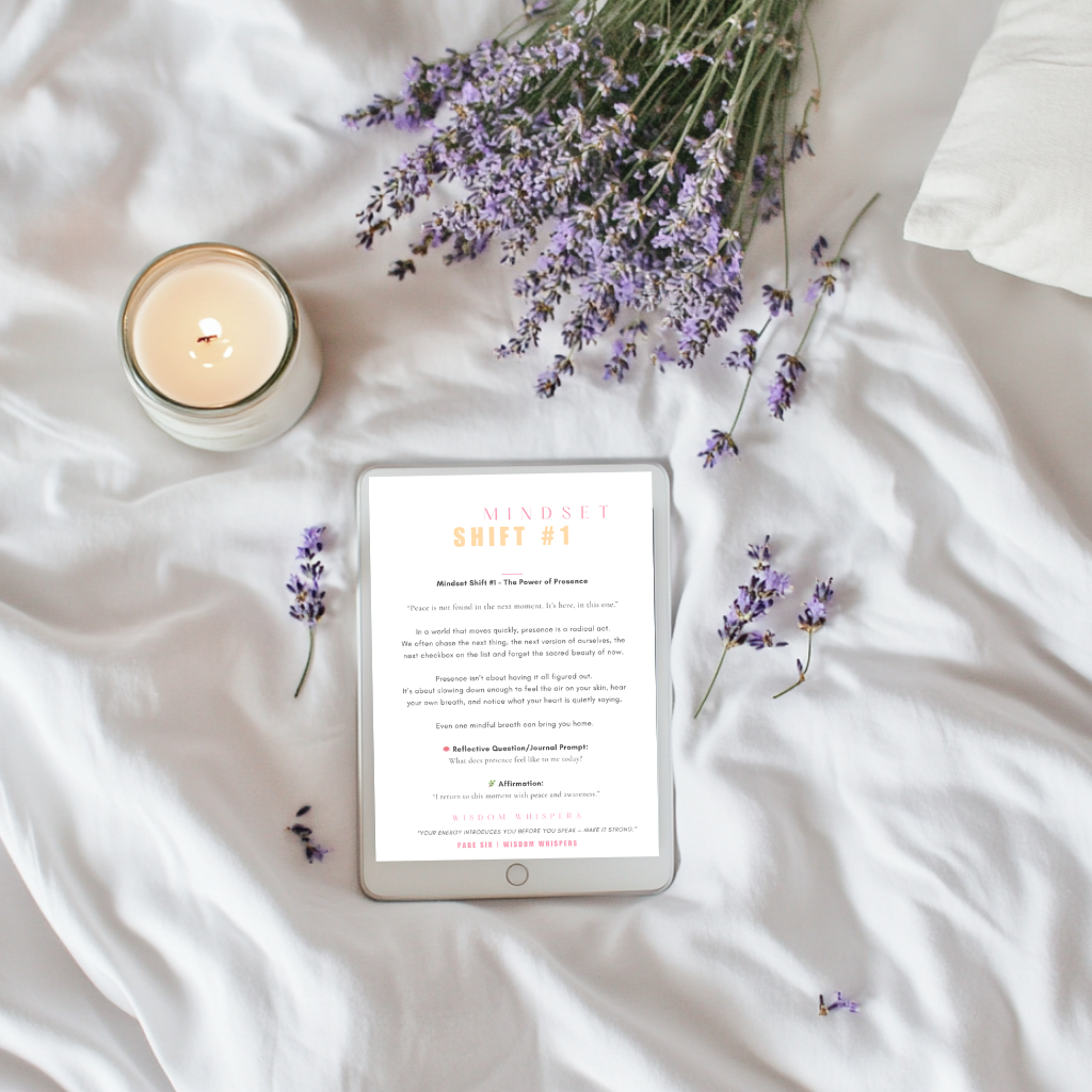 Whispers of the Soul – $1 Digital Ebook A 7-day guided journey with gentle mindset shifts, affirmations, and soulful prompts to bring peace and clarity to your everyday life. Offered at $1 to reach more hearts — one whisper at a time. 💫