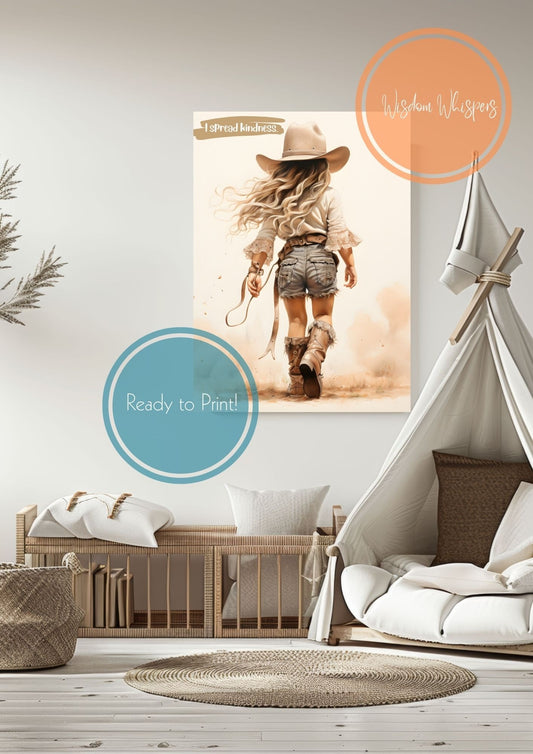 Cowgirl Vibes – Positive Affirmation Prints for Brave Little Hearts