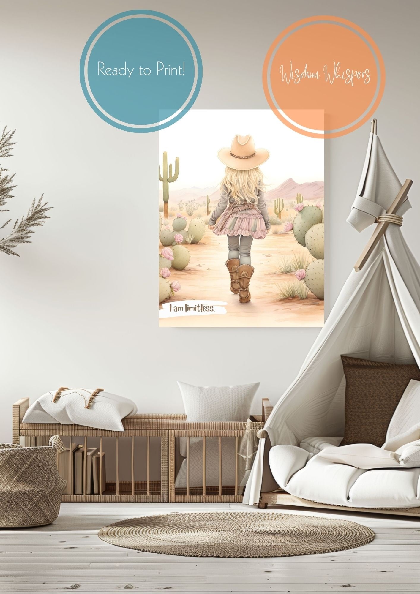 Cowgirl Vibes – Positive Affirmation Prints for Brave Little Hearts
