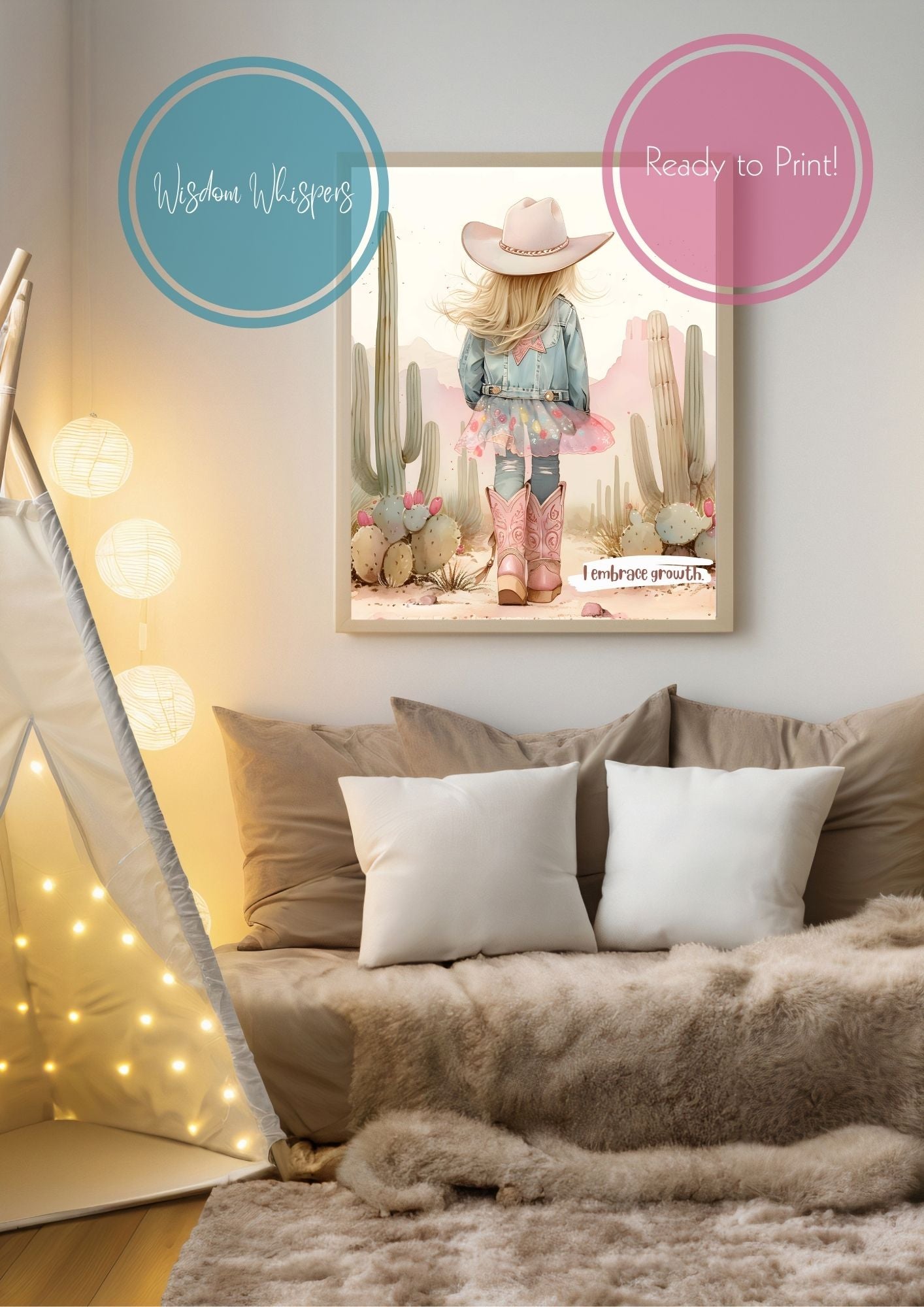 Cowgirl Vibes – Positive Affirmation Prints for Brave Little Hearts