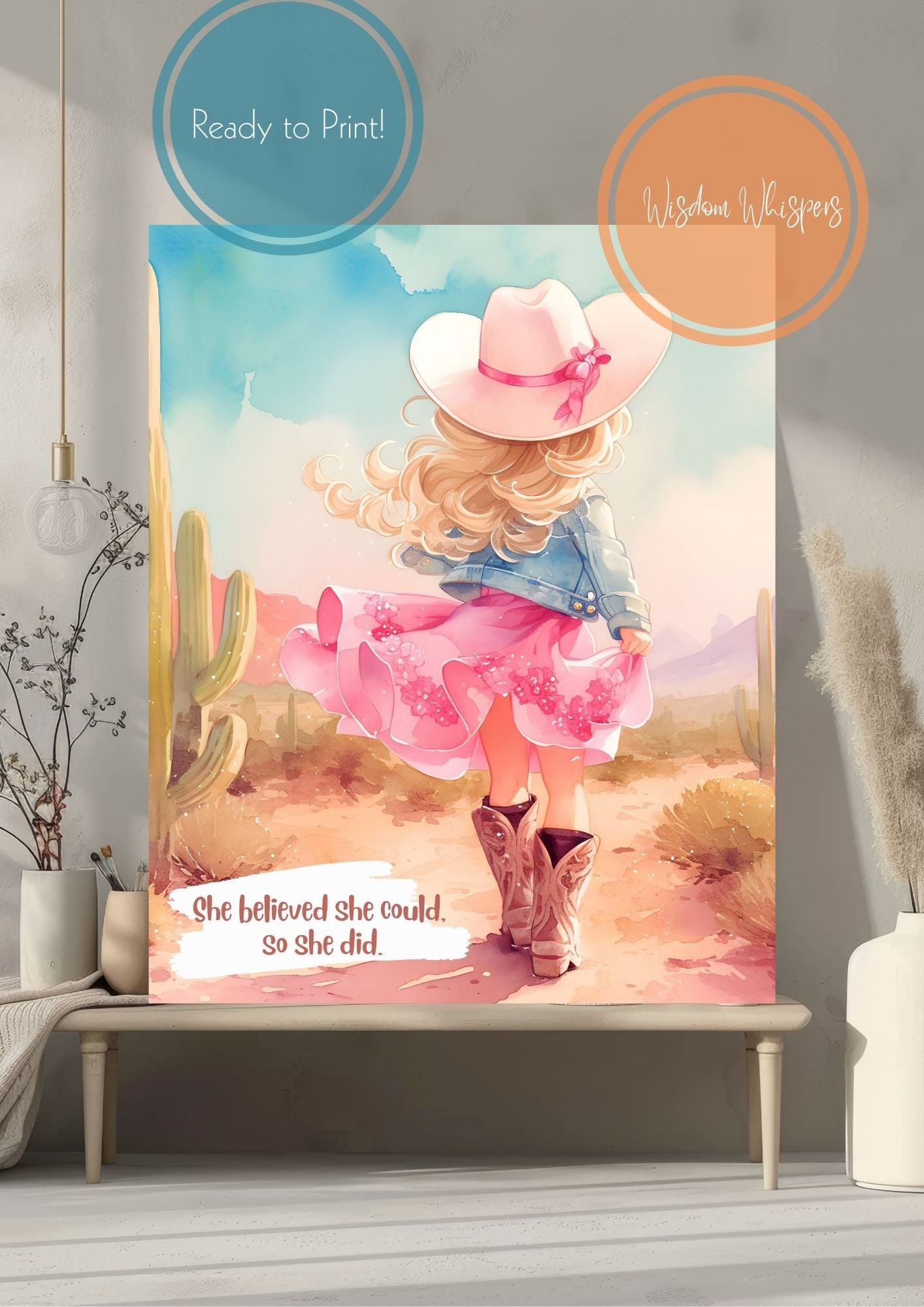 Cowgirl Vibes – Positive Affirmation Prints for Brave Little Hearts